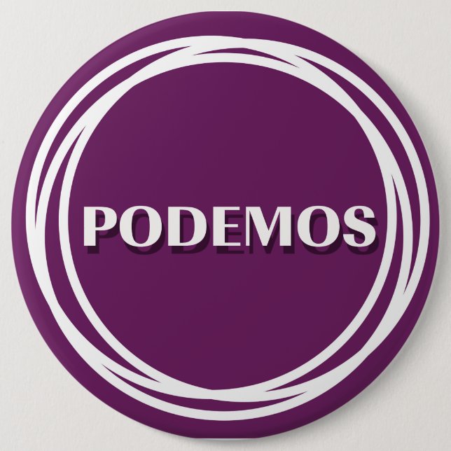 PODEMOS 6 INCH ROUND BUTTON (Front)