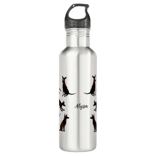 Podenco and Galgo drawing black and white 710 Ml Water Bottle