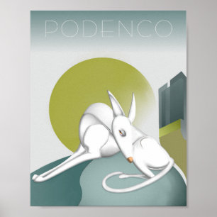 Podenco Dog Art Déco Podenco personnalisé Poster