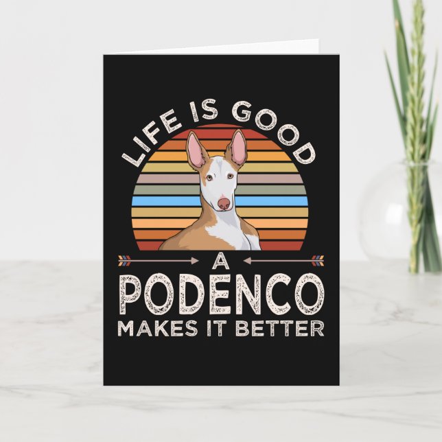 Podenco Dog Gift Idea Card (Front)