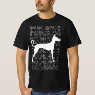 Podenco Grey and White Silhouette Minimalist  T-Shirt