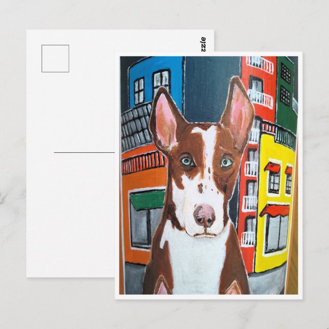 Podenco in Town Painting by Alfred Fox Postcard (Front/Back)