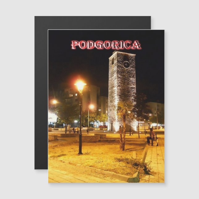 Podgorica - Montenegro - The Clock Tower at Night (Front/Back)