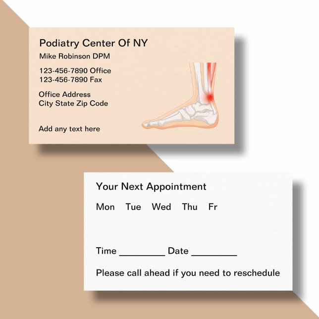 Podiatrist Appointment Medical Business Cards (Creator Uploaded)