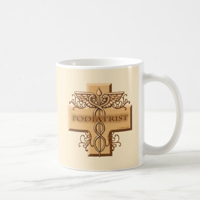 Podiatrist Cross Caduceus Coffee Mug (Right)