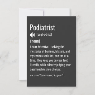 Podiatrist definition thank you card