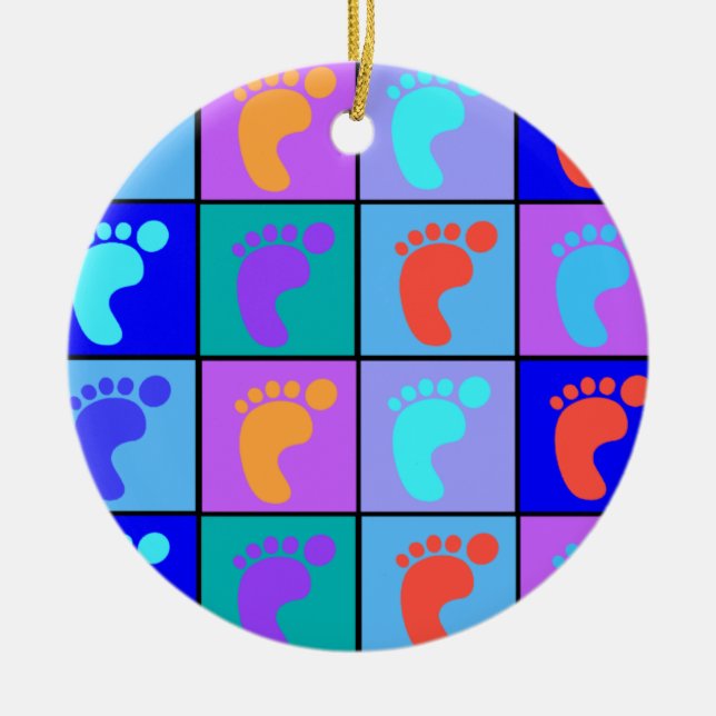Podiatrist Feet Pattern Ceramic Ornament (Front)