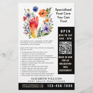 Podiatrist Foot Health Practitioner QR Code Modern Flyer