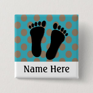 Podiatrist Name Buttons Customizable Blue