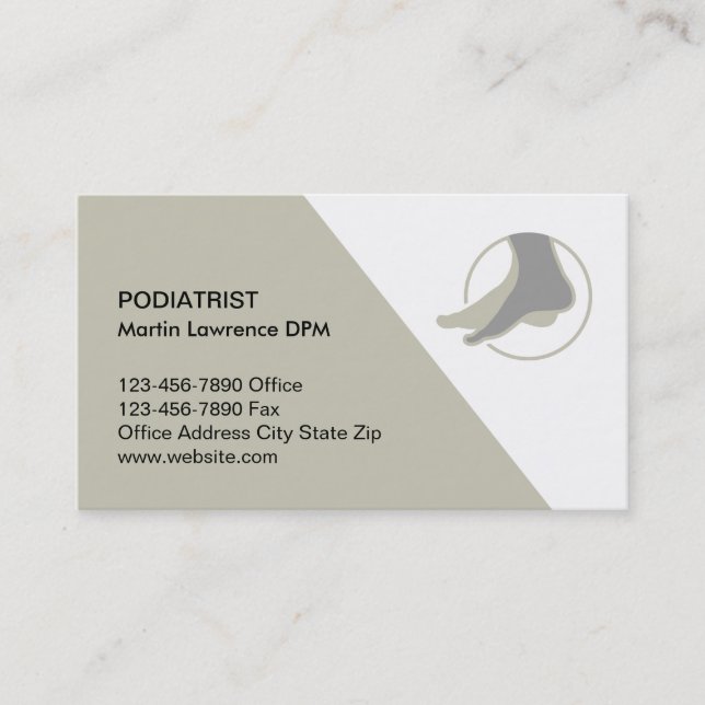 Podiatriste Foot Doctor Carte de visite Médicale (Devant)