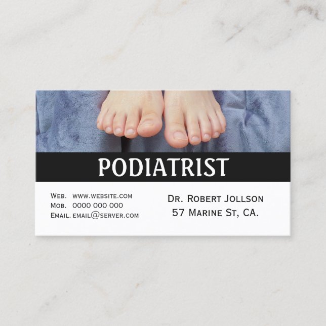 Podiatriste Médicale de rendez-vous pieds Cartes d (Devant)