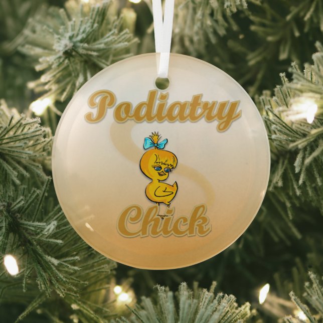 Podiatry Chick Glass Ornament (Insitu)