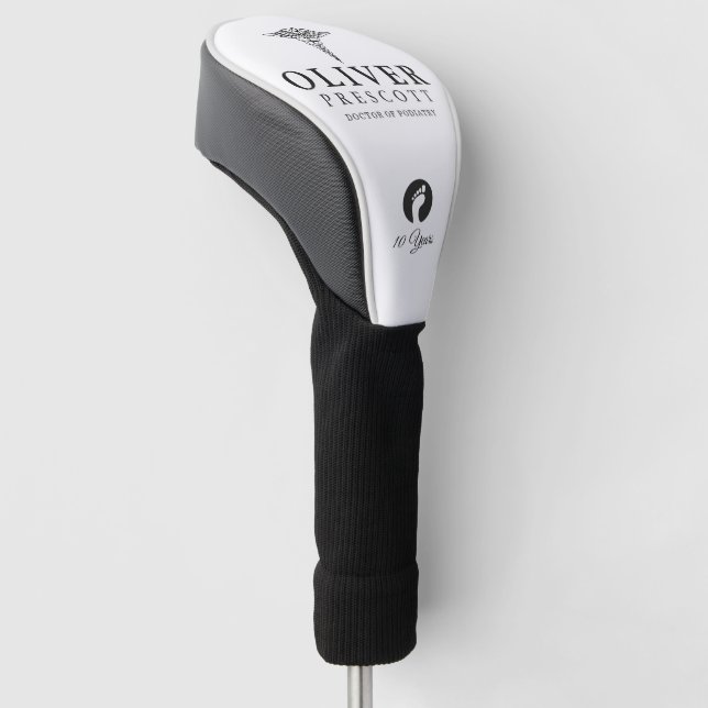 Podiatry Professional Graduation | Retirement Golf Head Cover (Angled)