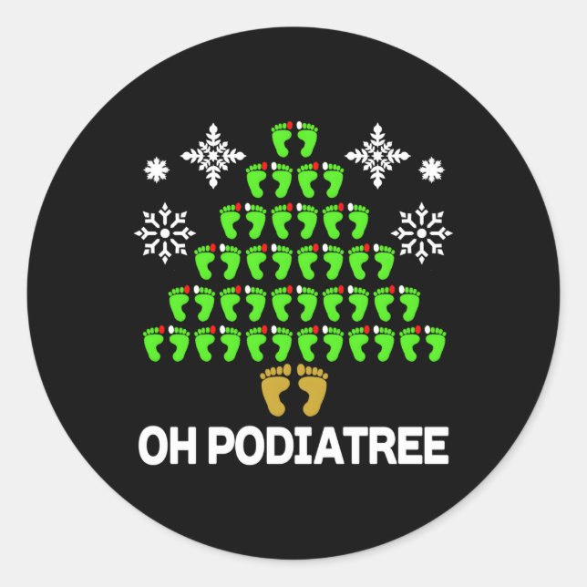 Podiatry Tree Foot Podiatrist Classic Round Sticker (Front)