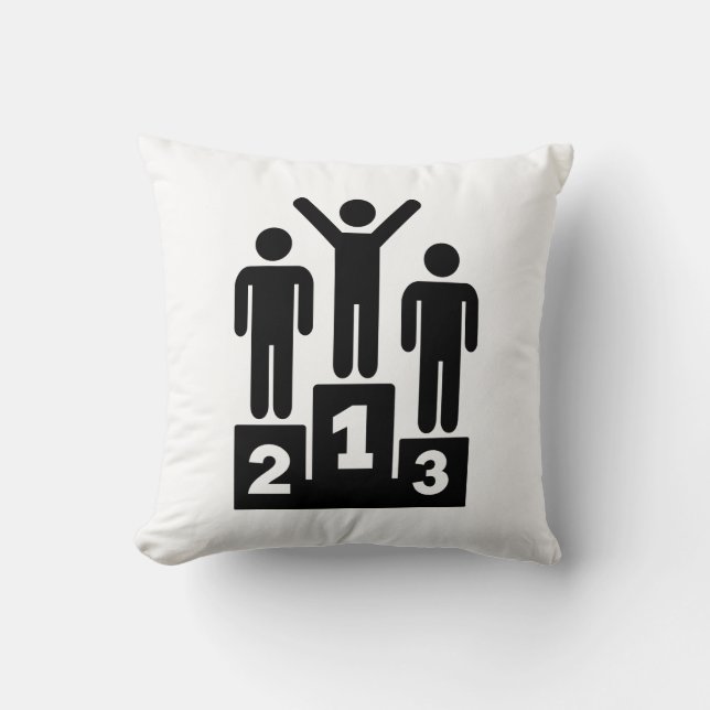 Podium Winner Champion Throw Pillow (Front)