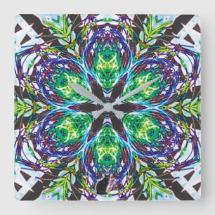 Pods Kaleidoscope Square Wall Clock