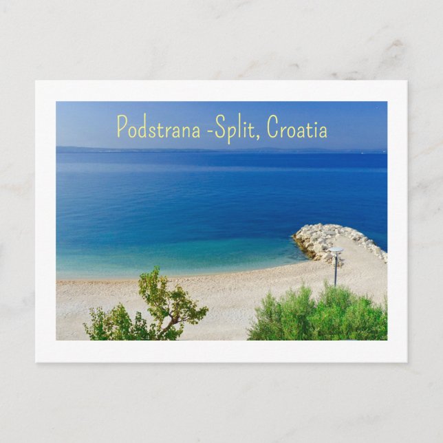 Podstrana —Split, Croatie, Plage Carte postale (Devant)