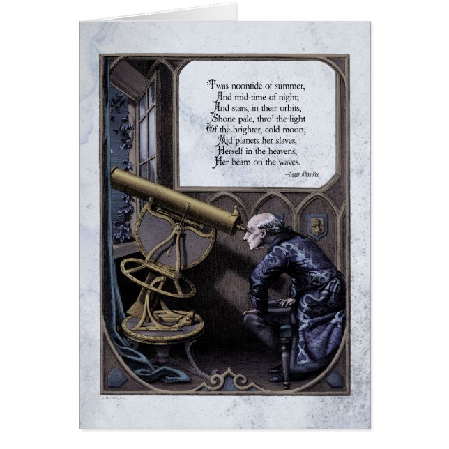Poe "Evening Star" Steampunk Victorian Art Card (Front)