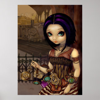 Poe - gothic steampunk victorian - Art Print