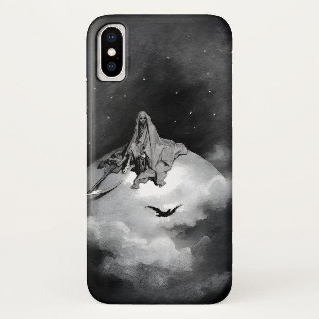 Poe Raven Illustration by Gustave Dore Case-Mate iPhone Case (Back)