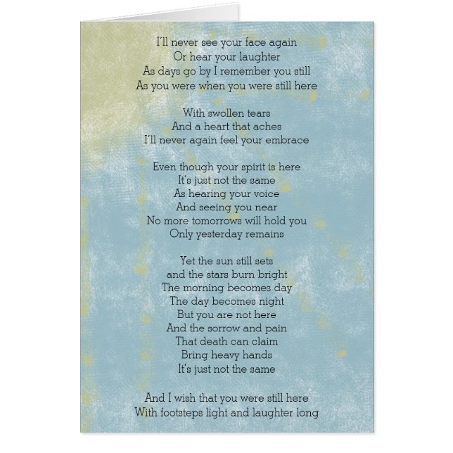 Poem about Loss and Grieving (Front)