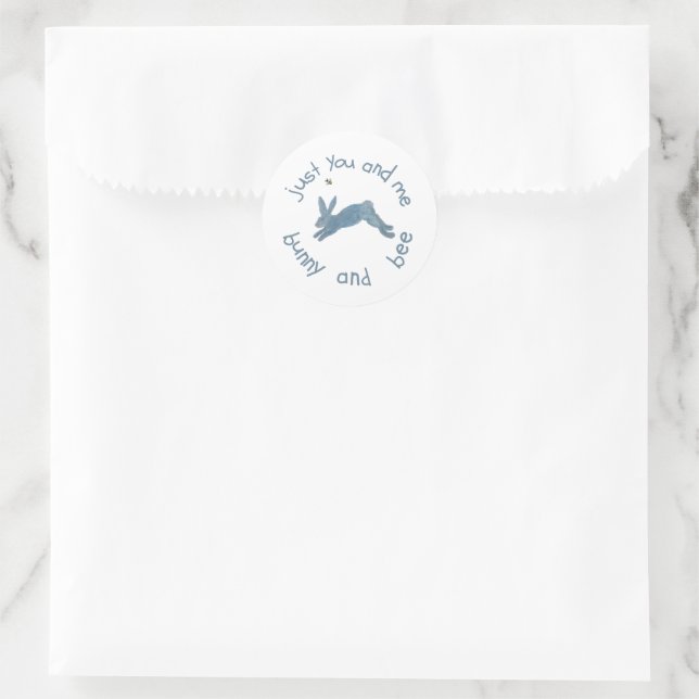 Poem Bunny Bee Bunnies Bees Goodie Bags Classic Round Sticker (Bag)