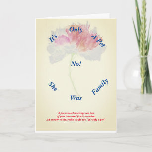 Poem Female Pet Loss Sympathy Folded Card