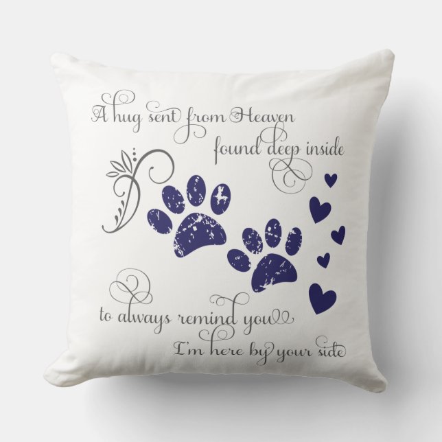 POEM FOR A DOG WHO PASSED AWAY THROW PILLOW (Front)
