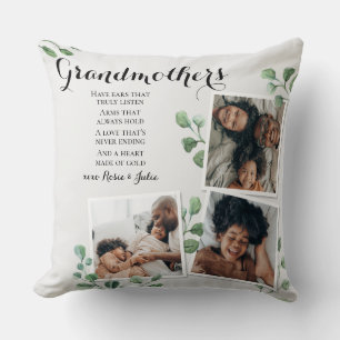 Poem for Grandma Grammy Nana from Grandkids Photo Throw Pillow