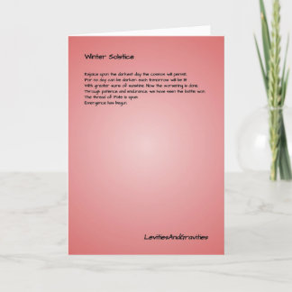 Poem Greeting Card - Winter Solstice