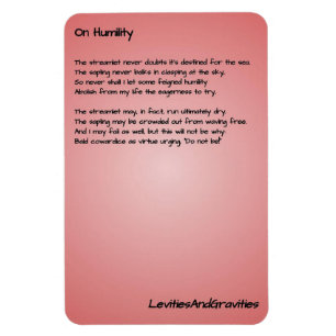 Poem Kitchen Magnet - On Humility