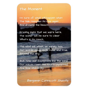 Poem Magnet de cuisine - Le moment - avec photo