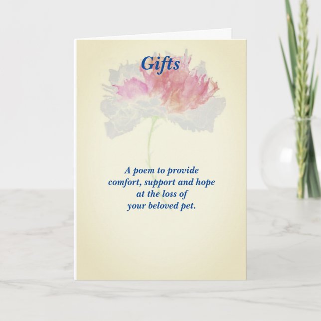 Poem: Male Pet Loss Sympathy FLST Folded Card (Front)