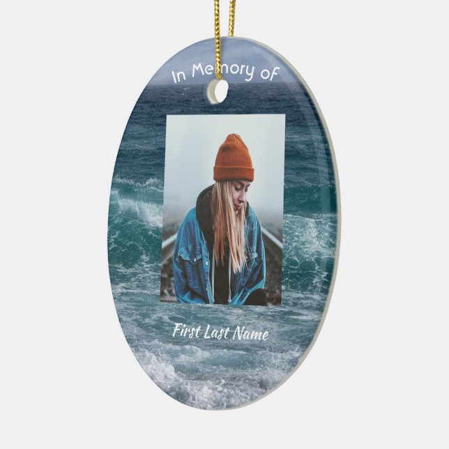  Poem Memorial Keepsake Ocean Sea Beach Ceramic Ornament (Left)