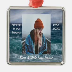 Poem Memorial Keepsake Ocean Sea Beach Metal Ornament