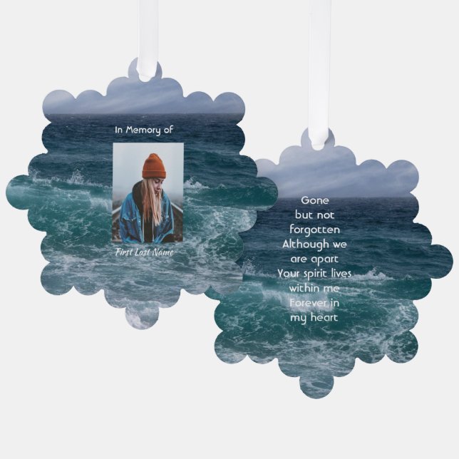  Poem Memorial Keepsake Ocean Sea Beach Ornament Card (Front/Back)