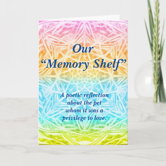 Poem: Special Memories Of A Pet, Folded Card POBG (Front)
