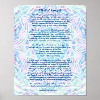 Poem: Special Memories Of Pets, PBP Poster Matte