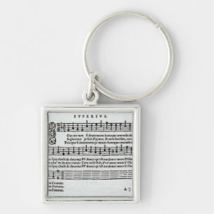 Poem to music by Jean Antoine de Baif Keychain