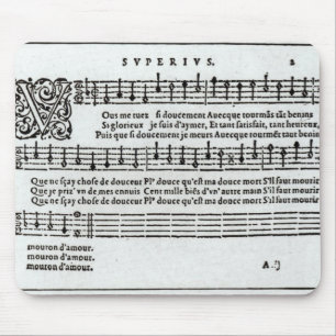 Poem to music by Jean Antoine de Baif Mouse Pad