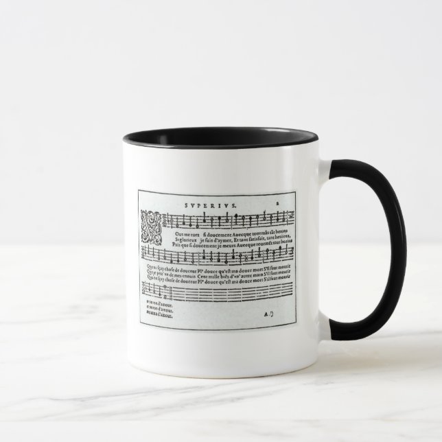 Poem to music by Jean Antoine de Baif Mug (Right)