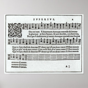 Poem to music by Jean Antoine de Baif Poster