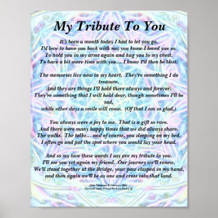 Poem: Tribute to a Deceased Pet PBP Poster Matte
