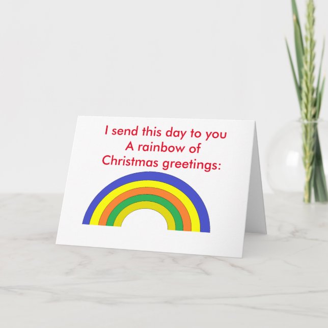 Poème : Carte de voeux "d'arc-en-ciel de Noël" (Devant)