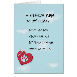 Poème d'anniversaire drôle du chien