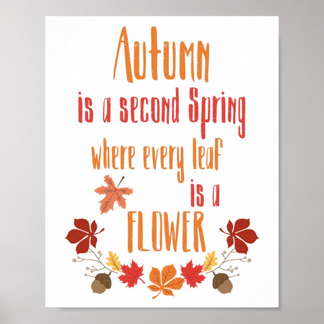 Poème d'automne // Joli Poster de décoration d'aut (Devant)