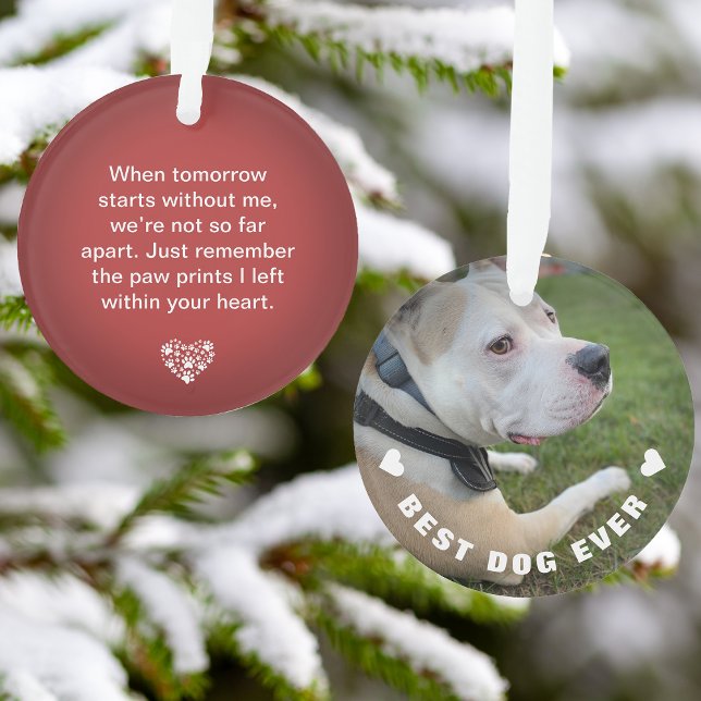 Poème de chien animal de compagnie Photo Red Memor (Dog Pet Poem Photo Red Memorial Keepsake Ornament)