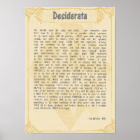 Poème de Desiderata par Max Ehrmann Poster