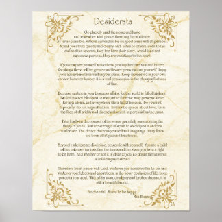 Poème de Desiderata par Max Ehrmann Poster