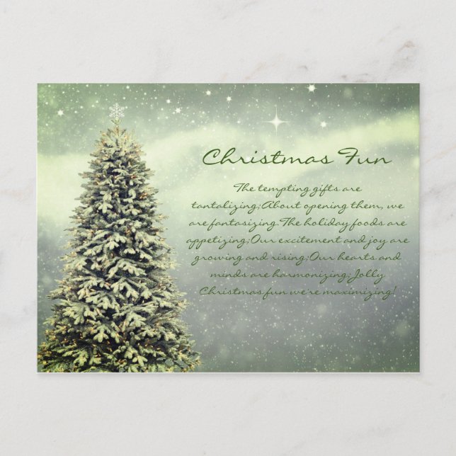 Poème de Noël rétro Carte postale (Devant)
